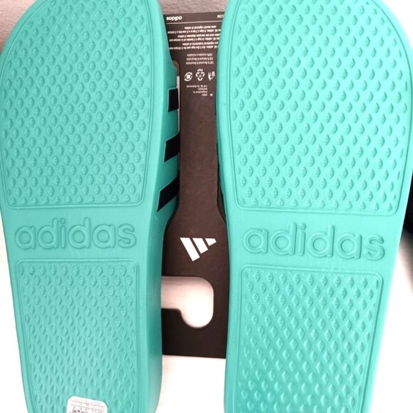 Adidas Adilette Aqua Men's Slide -Sandals Size 12 Teal New Tags + Free Socks - Picture 6 of 9